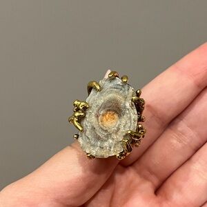 Panetta geode gold ring